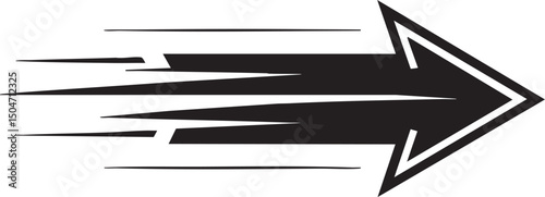 Speed Motion Concept With Bold Fast Moving Arrow Symbol Representing Direction Progress And Acceleration In Modern Graphic Style