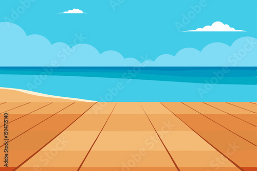 Tropical sun shines on a serene beach with blue ocean water, white sand, and a summer sky, perfect for a relaxing island vacation