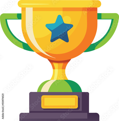Gold Trophy Award Winning Star Success Prize