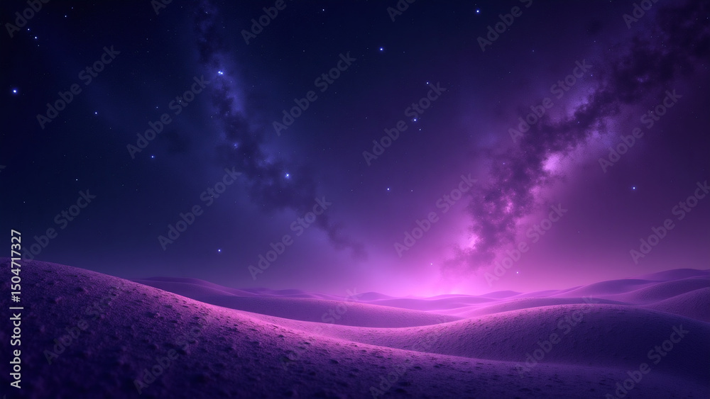 Naklejka premium violet sunset in the mountains