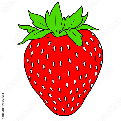 icon, fresh strawberry fruit vector, high quality