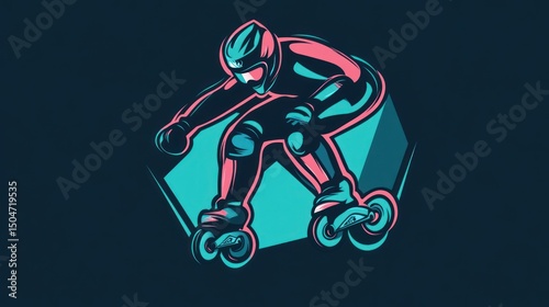 A vector-based logo design of a rollerblade club, offering a modern twist on sport branding photo