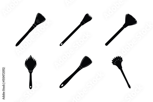 set of brush silhouette vector illustration