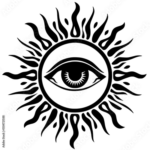 One-eyed sun silhouette