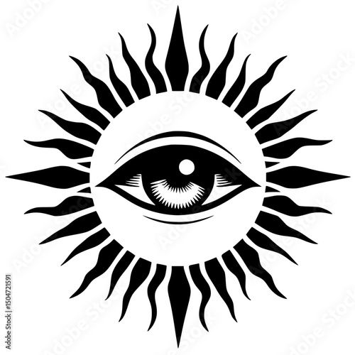 One-eyed sun silhouette