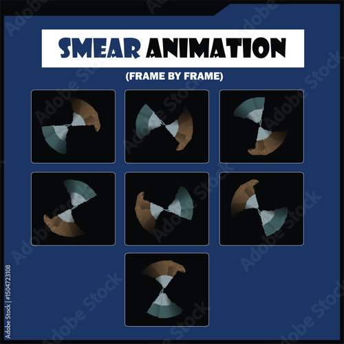 Rotating Fan Blades – Frame-by-Frame Smear Animation Vector