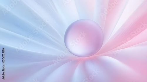 Abstract Pastel Sphere in Soft Light Rays Background