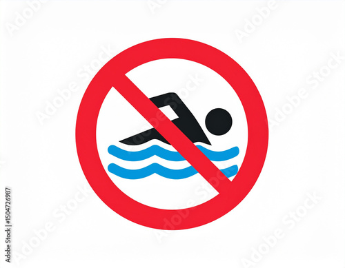 A simple 2D no swimming sign