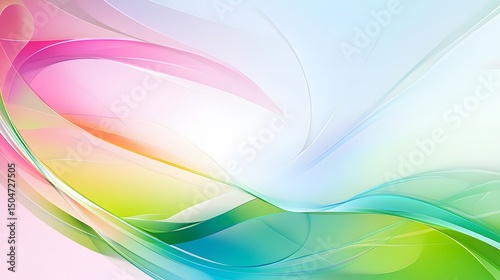 Abstract Pastel Rainbow Swirls Background Design