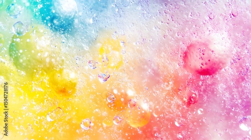 Abstract Rainbow Bubbles Liquid Texture Background