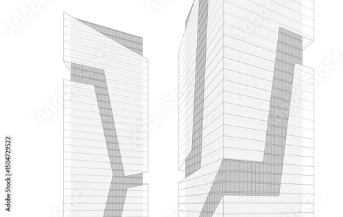 sketch of a modern building