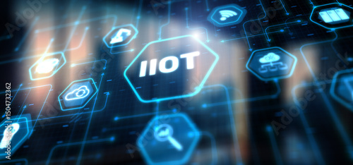IIOT industrial internet of things concept. Technology and Business