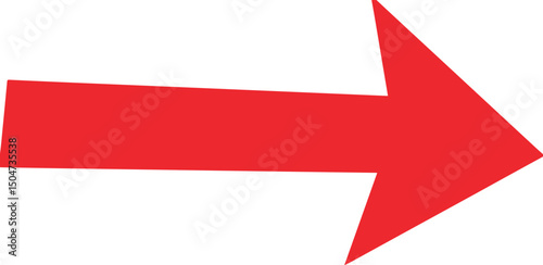Simple red arrow pointing right direction indicator