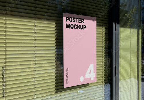 Poster on a Window Mockup