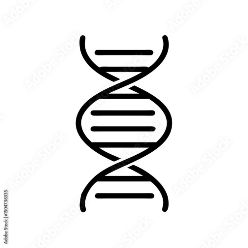 A simplified graphic showing a helical molecule structure with horizontal lines and curved elements design of life