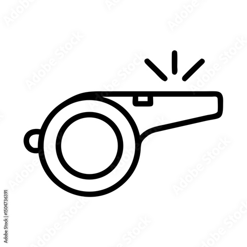 Outline drawing of a referee device with sound waves emanating from its top signaling attention