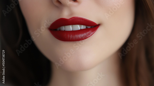 Close-Up of Red Lips – Sensual Beauty and Glamour Lip Makeup Photography
