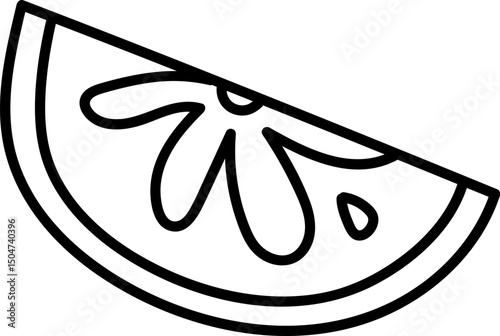 Line Art Citrus Slice