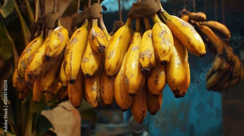 Yellow Bananas Hanging