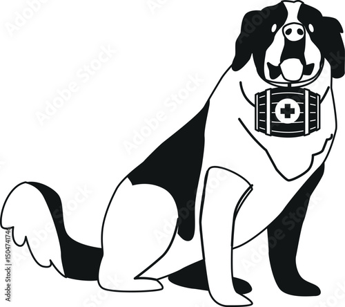 Saint Bernard dog rescue assistant