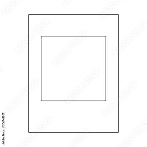 Blank frame for photo booth selfie with copy space in outline vector