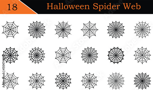 Set of 18 Halloween Spider web, Halloween day element