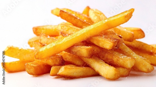 Crispy Layered French Fries Stacked in Delicious Golden Pile
