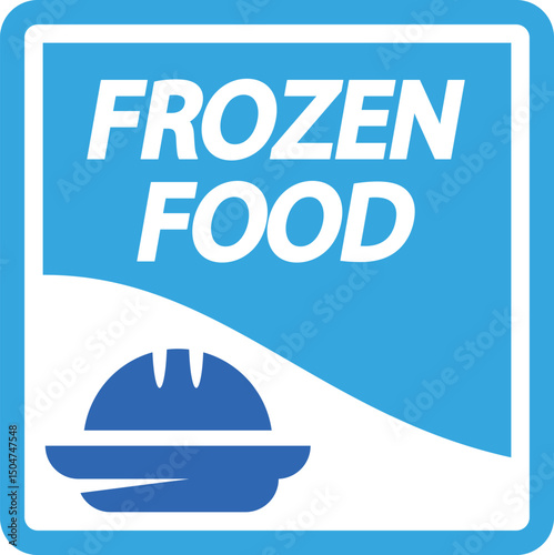 Frozen food package badge vector illustration