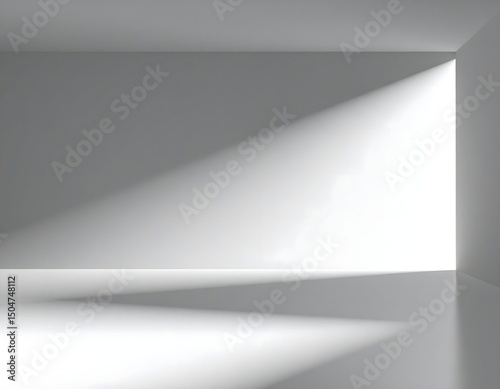 Wallpaper Mural Light beam illuminating empty white room corner Torontodigital.ca