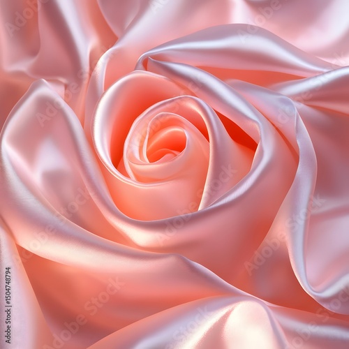 Smooth elegant pink silk or satin luxury cloth texture forming a rose can use as wedding background