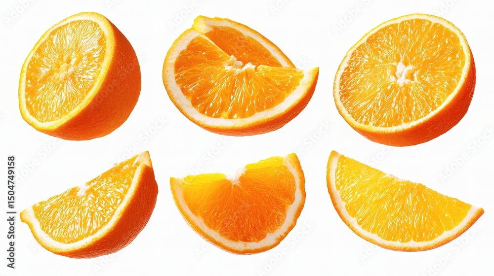 Vibrant Collection of Orange Slices in Unique Shapes and Designs Vibrant Collection of Orange Slices in Unique Shapes and Designs