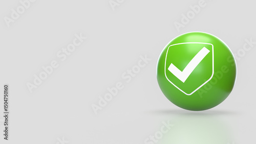 Free Download The Green sphere and icon on white background  3d Rendering. - GFXLoad