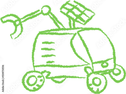 Crayon Style Robotic Space Vehicle