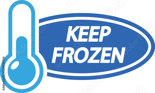 Keep frozen product sticker vector illustration