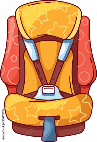 Newborn baby auto carriage vector illustration