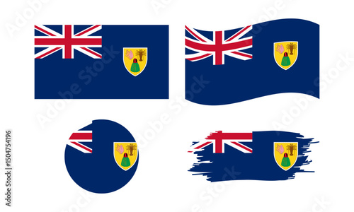 Turks and Caicos Islands flag in different shapes