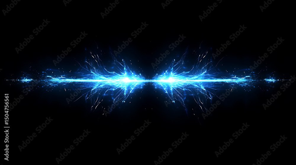 Fototapeta premium Blue Neon Light Explosion 