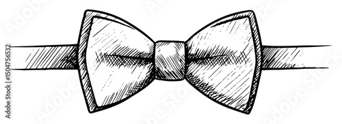 men bow tie fashion accessory sketch drawing