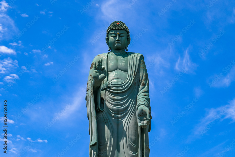 Fototapeta premium 青空と長浜びわこ大仏 滋賀県長浜市