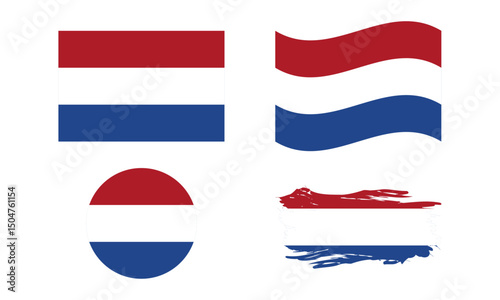 Netherlands flag in different shapes