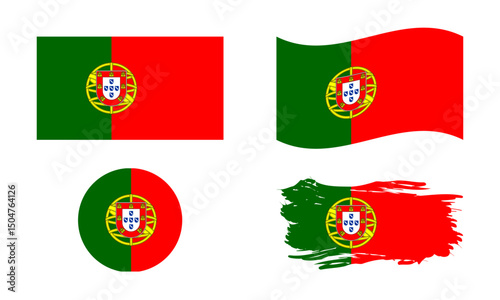 Portugal flag in different shapes