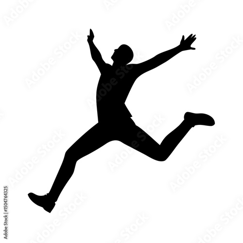 Silhouette of Person Jumping with Joy