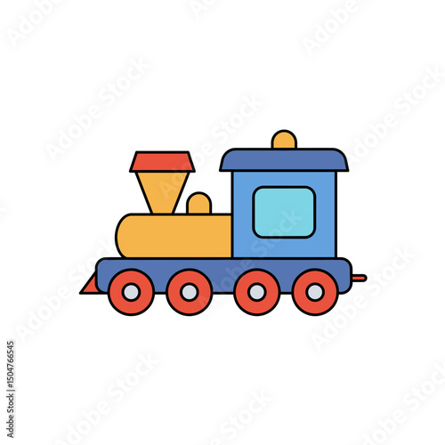 Colorful toy train illustration in playful design for baby toys  
