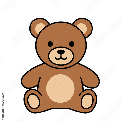 Cute teddy bear illustration designed for baby toys concept  