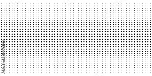 Pattern with repeated round dots. Simple background with halftone gradient effect. Minimalistic abstract geometric print. Fading dotted texture. Vector graphic illustration.