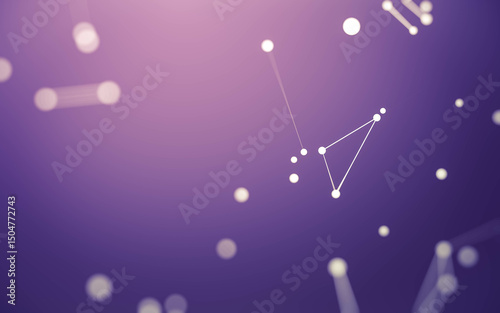 Fototapeta Naklejka Na Ścianę i Meble -  Abstract background. Molecules technology with polygonal shapes, connecting dots and lines. Connection structure. Big data visualization.
