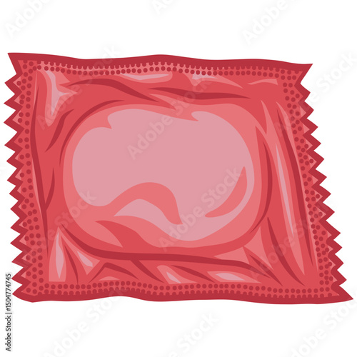 Condom Red Pack Illustration Vector