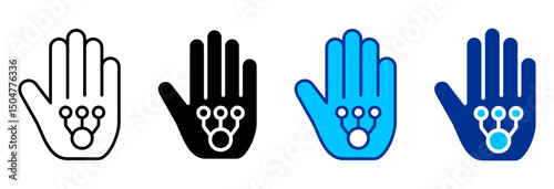 Wired Glove Icon Set Multiple Style Vector Illustration