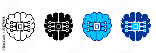 Ai Icon Set Multiple Style Vector Illustration