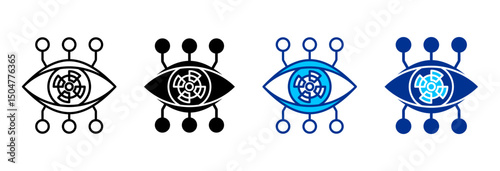 Vision Icon Set Multiple Style Vector Illustration